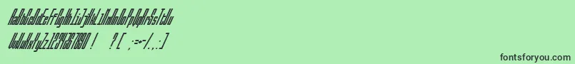 Czcionka BallbaseUltraitalic – czarne czcionki na zielonym tle