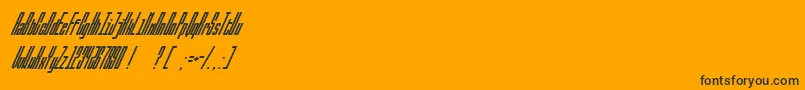 Czcionka BallbaseUltraitalic – czarne czcionki na pomarańczowym tle