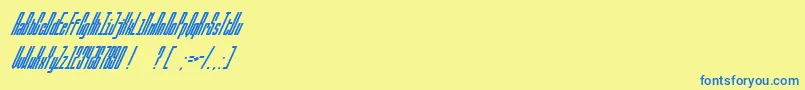 Czcionka BallbaseUltraitalic – niebieskie czcionki na żółtym tle