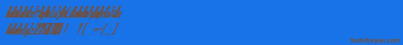Czcionka BallbaseUltraitalic – brązowe czcionki na niebieskim tle