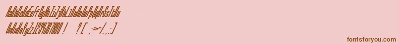 フォントBallbaseUltraitalic – ピンクの背景に茶色のフォント