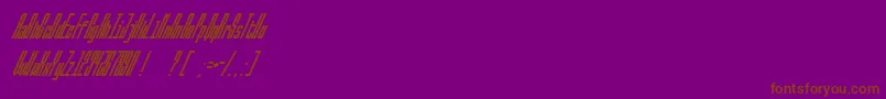 Шрифт BallbaseUltraitalic – коричневые шрифты на фиолетовом фоне
