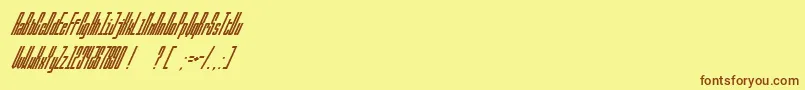 BallbaseUltraitalic-fontti – ruskeat fontit keltaisella taustalla