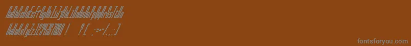 Czcionka BallbaseUltraitalic – szare czcionki na brązowym tle