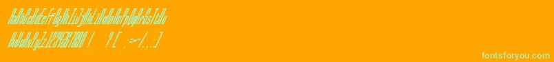 フォントBallbaseUltraitalic – オレンジの背景に緑のフォント