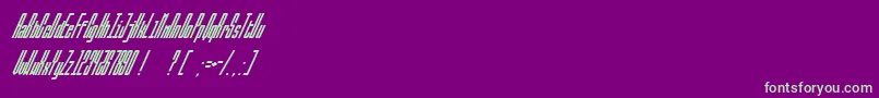Fonte BallbaseUltraitalic – fontes verdes em um fundo violeta