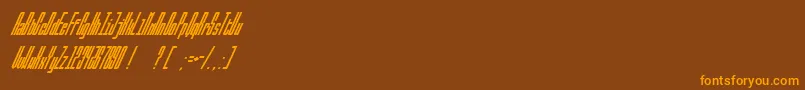Czcionka BallbaseUltraitalic – pomarańczowe czcionki na brązowym tle