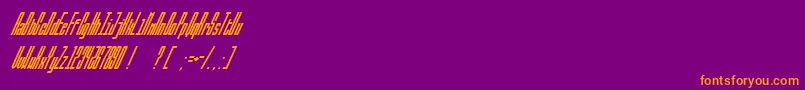 フォントBallbaseUltraitalic – 紫色の背景にオレンジのフォント