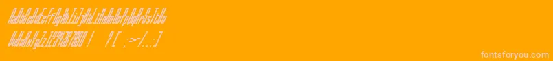 BallbaseUltraitalic-fontti – vaaleanpunaiset fontit oranssilla taustalla