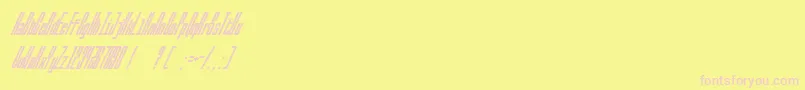 BallbaseUltraitalic-fontti – vaaleanpunaiset fontit keltaisella taustalla