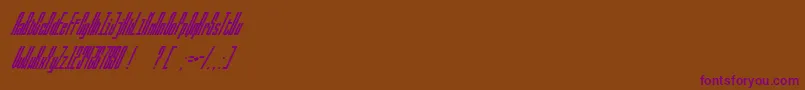 Czcionka BallbaseUltraitalic – fioletowe czcionki na brązowym tle