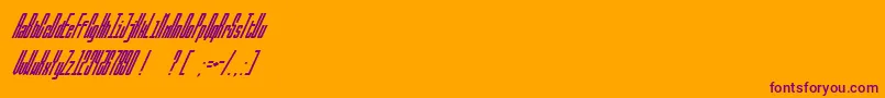 BallbaseUltraitalic-Schriftart – Violette Schriften auf orangefarbenem Hintergrund