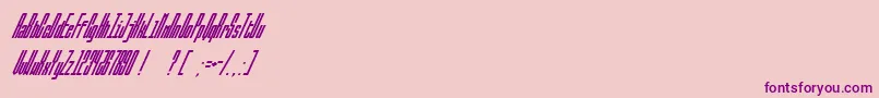Czcionka BallbaseUltraitalic – fioletowe czcionki na różowym tle