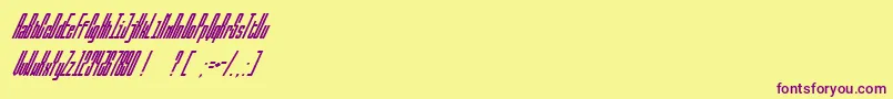 Шрифт BallbaseUltraitalic – фиолетовые шрифты на жёлтом фоне