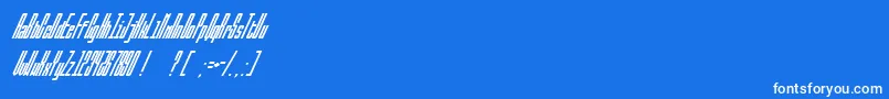 フォントBallbaseUltraitalic – 青い背景に白い文字