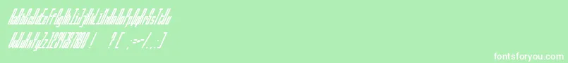 フォントBallbaseUltraitalic – 緑の背景に白い文字