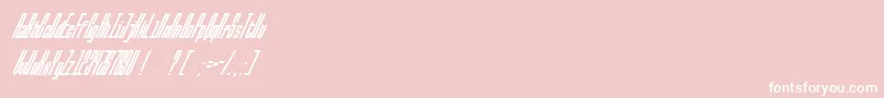 Fonte BallbaseUltraitalic – fontes brancas em um fundo rosa