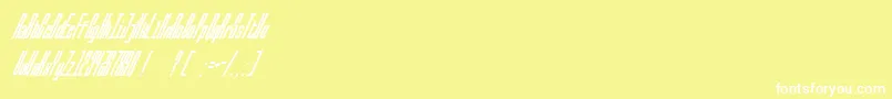 BallbaseUltraitalic-fontti – valkoiset fontit keltaisella taustalla