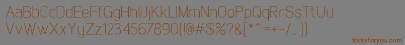 フォントLintelLight – 茶色の文字が灰色の背景にあります。