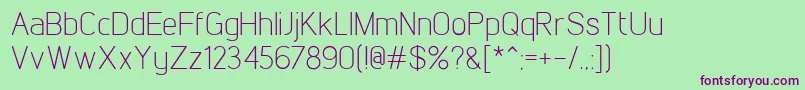 LintelLight-fontti – violetit fontit vihreällä taustalla