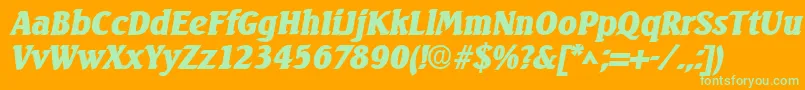 SeagulllhBoldItalic Font – Green Fonts on Orange Background