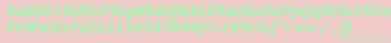 SeagulllhBoldItalic Font – Green Fonts on Pink Background