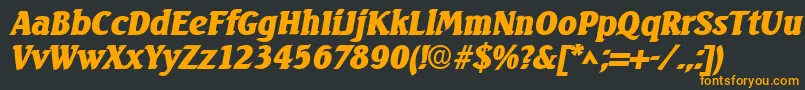 SeagulllhBoldItalic-Schriftart – Orangefarbene Schriften auf schwarzem Hintergrund