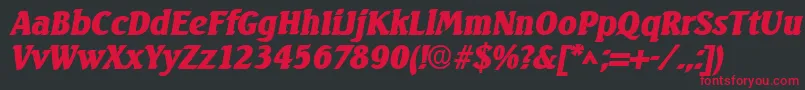 SeagulllhBoldItalic Font – Red Fonts on Black Background