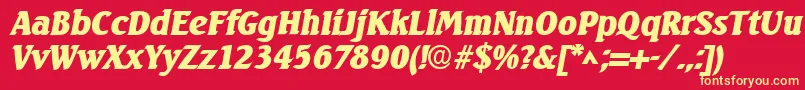 SeagulllhBoldItalic Font – Yellow Fonts on Red Background