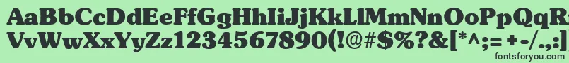 フォントSubwayRegular – 緑の背景に黒い文字