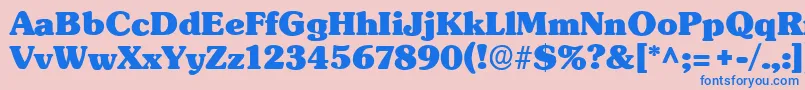 SubwayRegular-Schriftart – Blaue Schriften auf rosa Hintergrund
