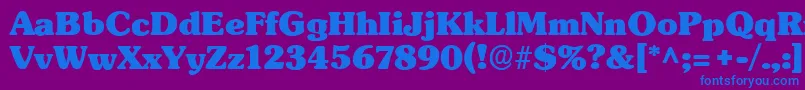 フォントSubwayRegular – 紫色の背景に青い文字