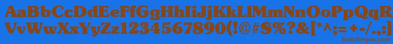 SubwayRegular-Schriftart – Braune Schriften auf blauem Hintergrund
