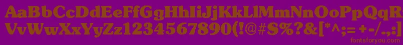 SubwayRegular-Schriftart – Braune Schriften auf violettem Hintergrund