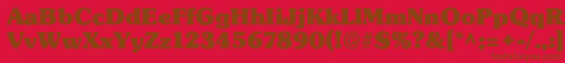 フォントSubwayRegular – 赤い背景に茶色の文字