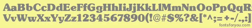 SubwayRegular-Schriftart – Graue Schriften auf gelbem Hintergrund