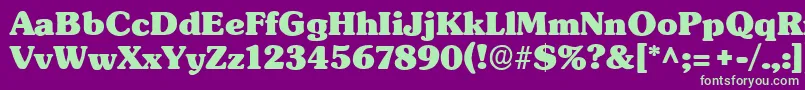 フォントSubwayRegular – 紫の背景に緑のフォント