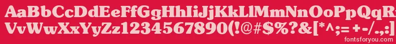 SubwayRegular-fontti – vaaleanpunaiset fontit punaisella taustalla