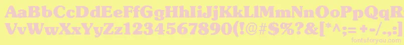 フォントSubwayRegular – ピンクのフォント、黄色の背景
