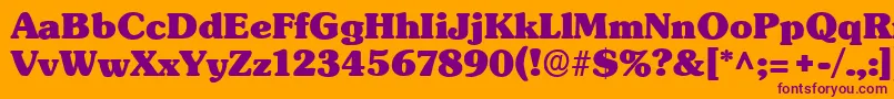 SubwayRegular Font – Purple Fonts on Orange Background