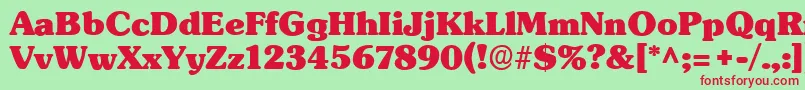 Шрифт SubwayRegular – красные шрифты на зелёном фоне