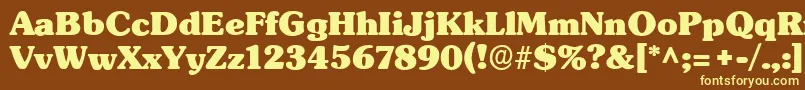 SubwayRegular-fontti – keltaiset fontit ruskealla taustalla