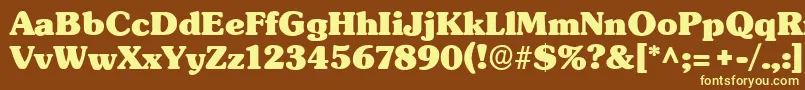 SubwayRegular Font – Yellow Fonts on Brown Background