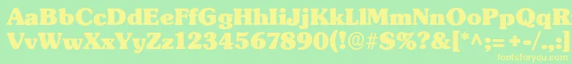 SubwayRegular-fontti – keltaiset fontit vihreällä taustalla