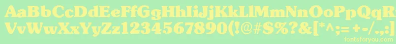 SubwayRegular Font – Yellow Fonts on Green Background