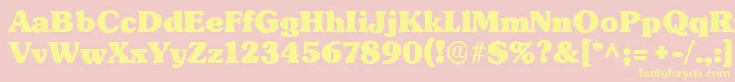 SubwayRegular-Schriftart – Gelbe Schriften auf rosa Hintergrund