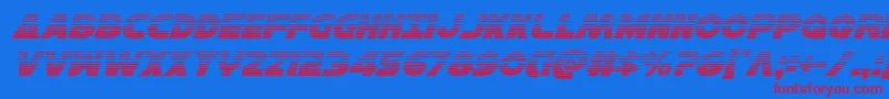 Hansolov3gradital-Schriftart – Rote Schriften auf blauem Hintergrund
