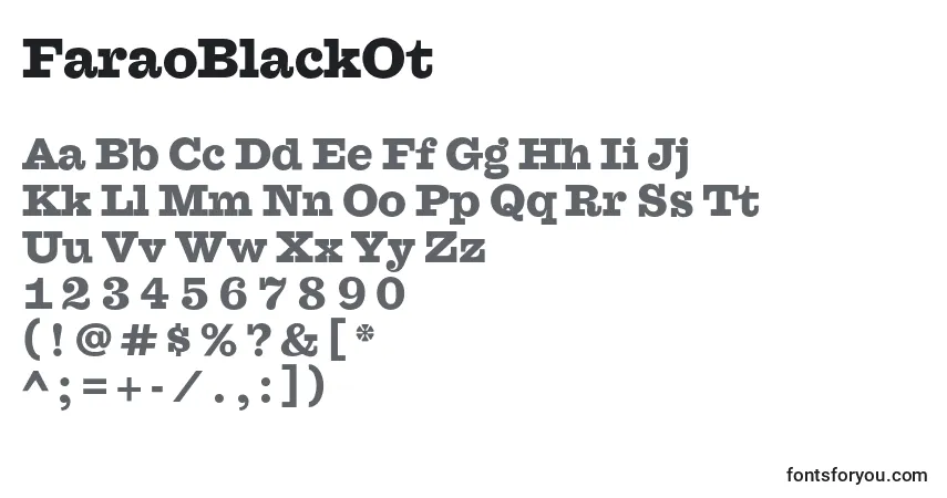 FaraoBlackOt-fontti – aakkoset, numerot, erikoismerkit