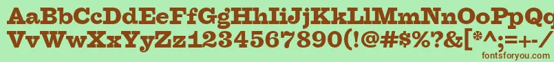 FaraoBlackOt-fontti – ruskeat fontit vihreällä taustalla