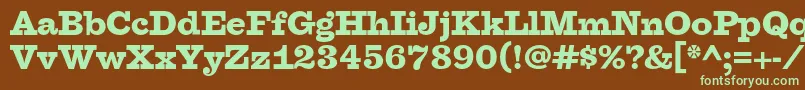 Шрифт FaraoBlackOt – зелёные шрифты на коричневом фоне